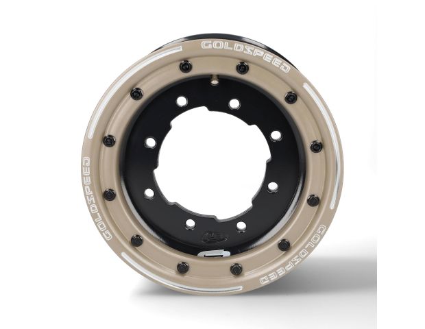 GOLDSPEED T2 10X5 BEADLOCK (4-144) (4-156) BLACK OFFSET 4+1 WHEEL BLACK + RING GOLD
