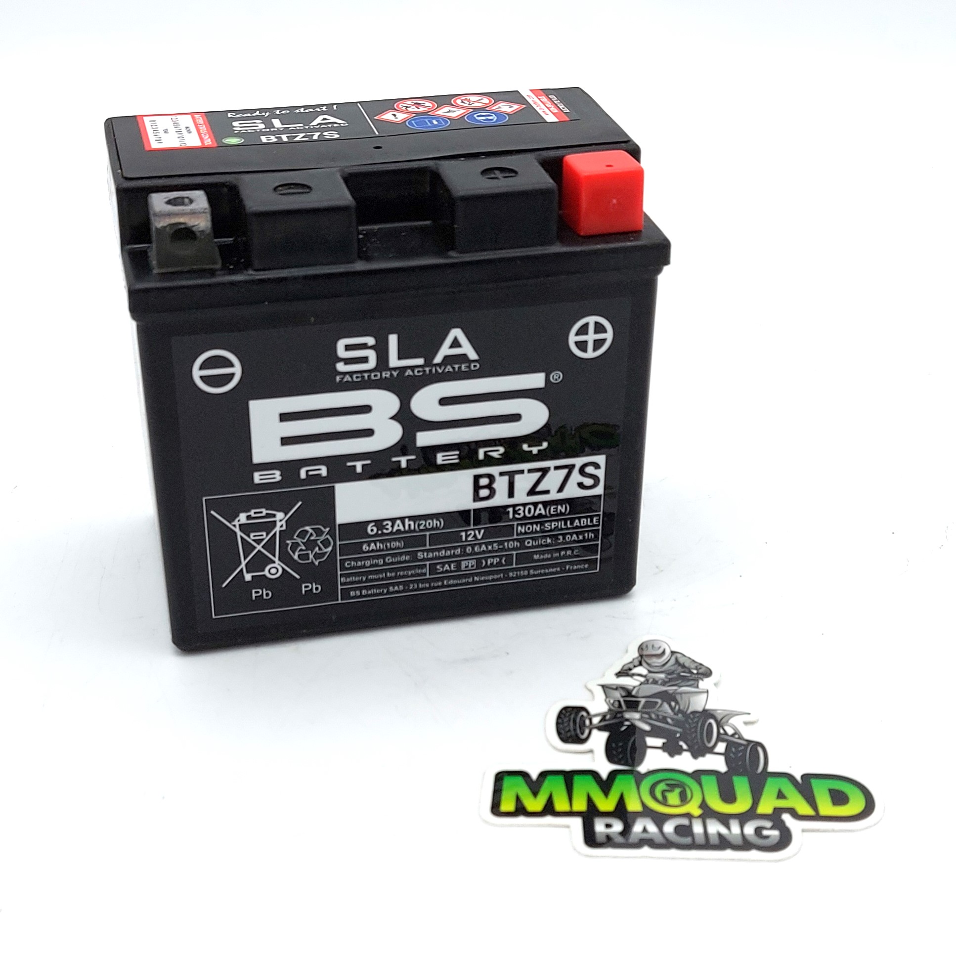 BS Batterie BTZ7S 6.3Ah 12 V 130A Yamaha YFM 250