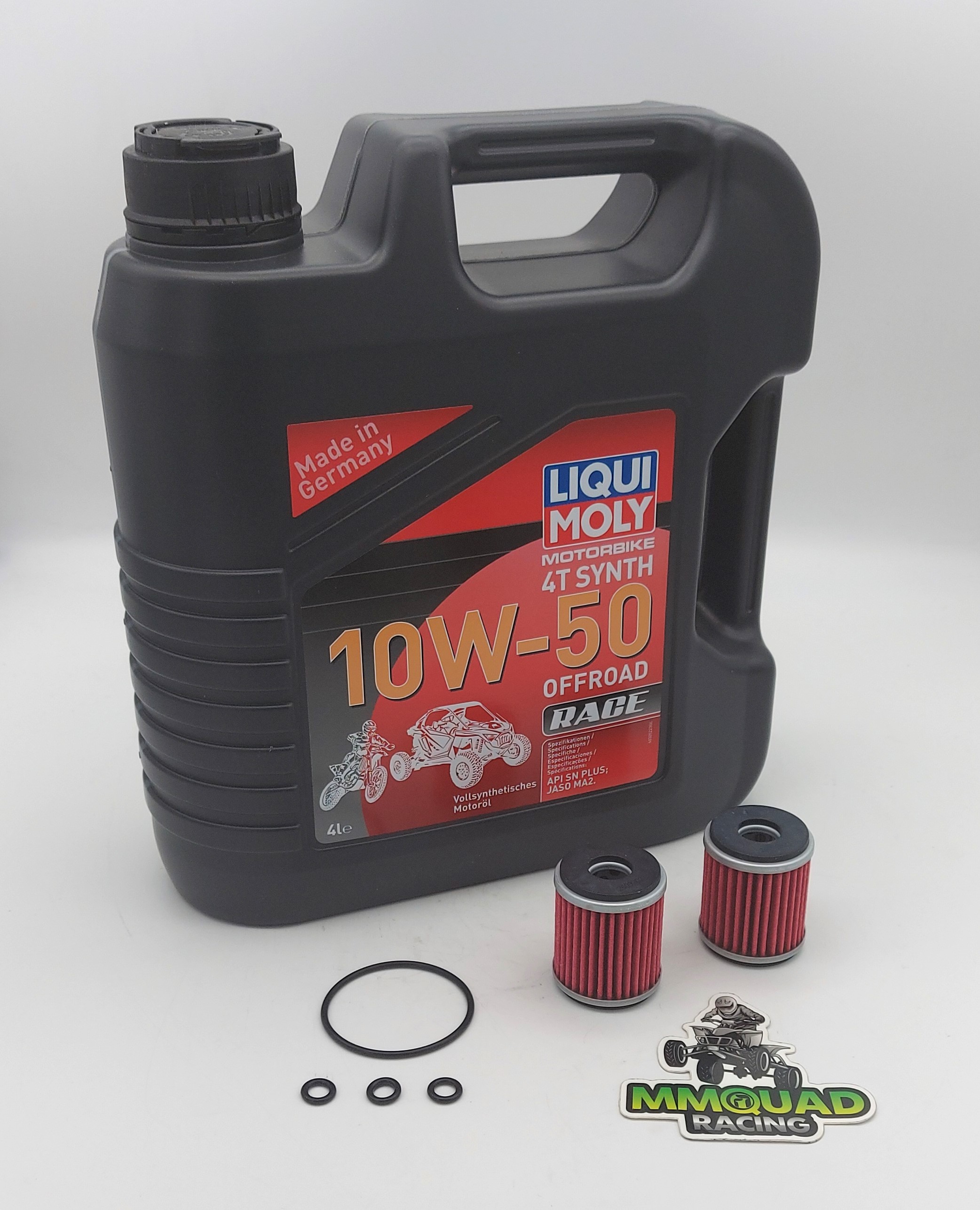 2 Ölfilter + 4 Liter Öl 10W-50 + O-Ringe Quad Yamaha YFZ 450