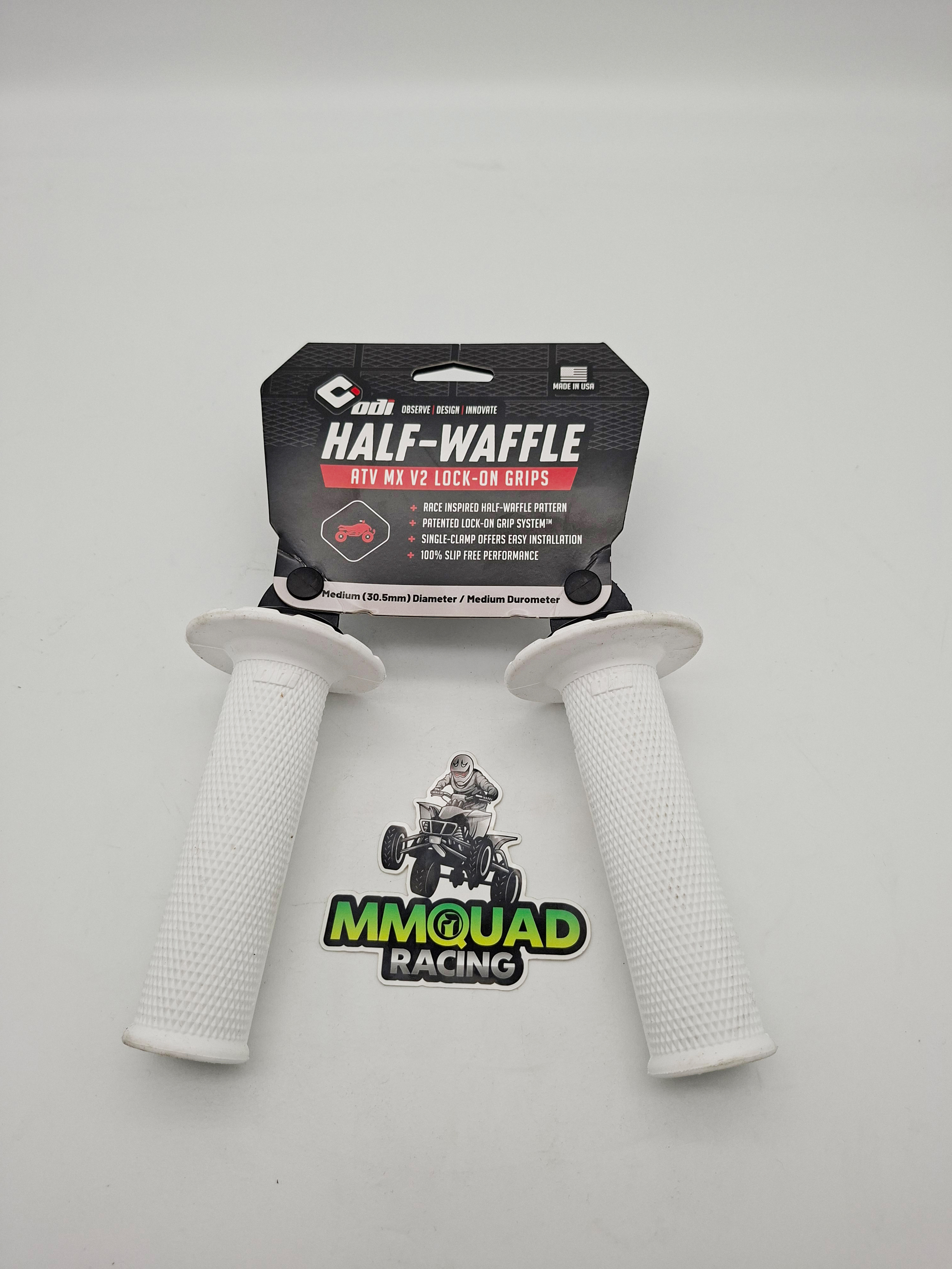 Griffe GRIP 1/2 WAFFLE ATVMX V2.1 MX BL-SL Weiß