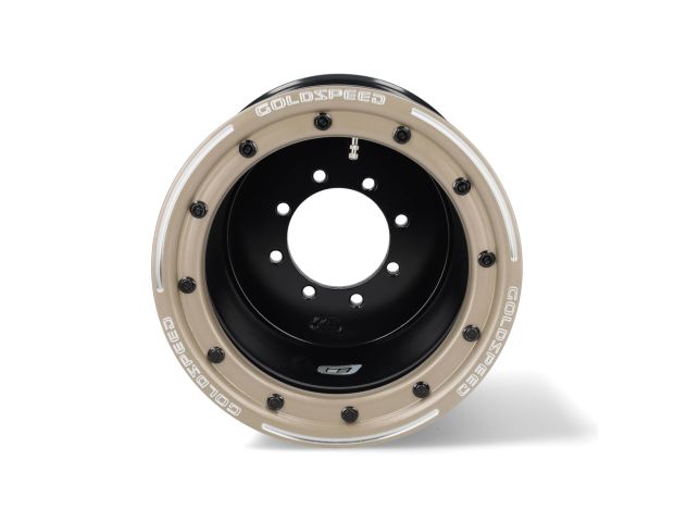 GOLDSPEED T2 10X8 BEADLOCK (4-110) (4-115) BLACK OFFSET 3+5 WHEEL BLACK + RING GOLD